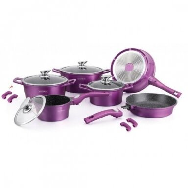 6 puodų rinkinys Royalty Line RL-ES2014M PURPLE, purpurinė spalva