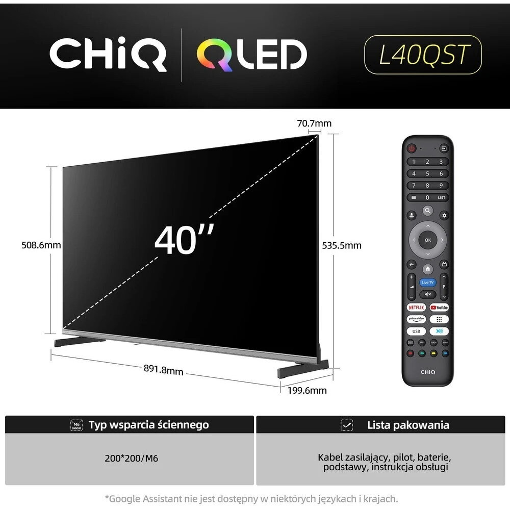 CHiQ L40QST 40" QLED Pro Full HD Google TV 2